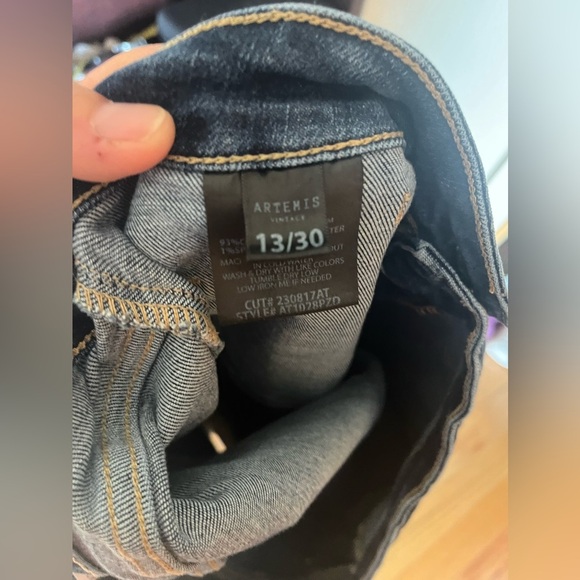 Artemis Vintage Blue Jeans Front Pockets Wide Leg Size 13/30 - Picture 8 of 9